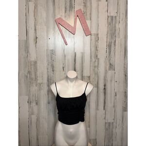 Live in the Moment Black Ruched Cami Top Women’s Size M